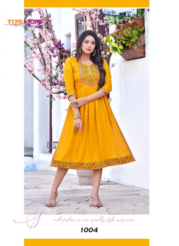 Tips And Tops Nyra Heavy Rayon Anarkali Kurti Collection